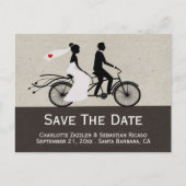 Cute Tandem Bike Bride and Groom Wedding Aankondigingskaart (Voorkant)