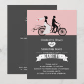 Cute Tandem Bike Bride and Groom Wedding Kaart (Voorkant / Achterkant)