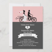 Cute Tandem Bike Bride and Groom Wedding V2 Kaart (Voorkant)