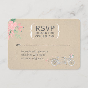 Cute Tandem Bike RSVP-kaarten RSVP Kaartje