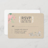 Cute Tandem Bike RSVP-kaarten RSVP Kaartje (Voorkant / Achterkant)