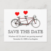  cute tandem fiets Wedding Save the Date Aankondigingskaart (Voorkant)