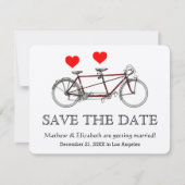 cute tandem fiets Wedding Save the Date Kaart (Voorkant)