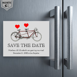  cute tandem fiets Wedding Save the Date Magnetische Uitnodiging