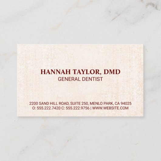 Cute Tandinspectie Logo | Tandheelkunde Visitekaartje (Achterkant)