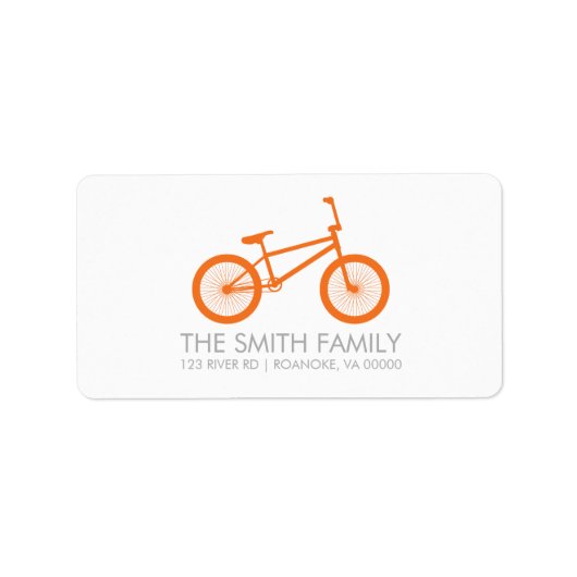 Cute Tangerine Bicycle Etiket (Voorkant)