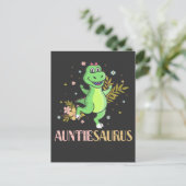 Cute tante Dinosaur Florist tante Briefkaart (Staand voorkant)