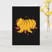 Cute tardigrade kaart (Gele Bloem)