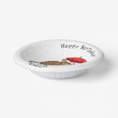 Cute Tarsier met paraplu cartoon illustratie Papieren Kommen (Gebogen)