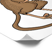 Cute Tarsier met paraplu cartoon illustratie Poster (Hoek)