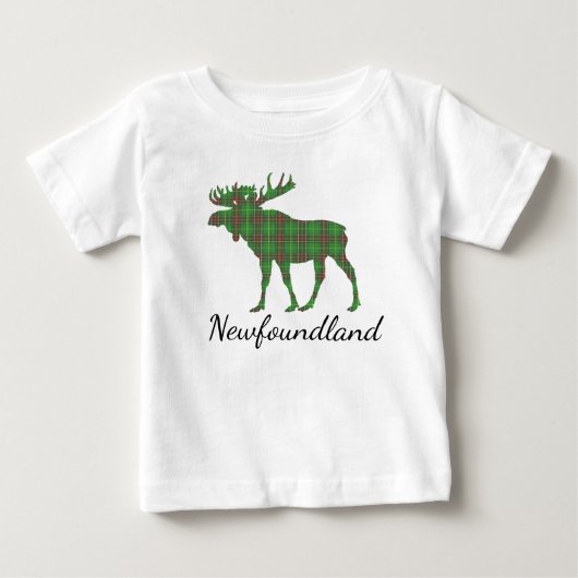 Cute Tartan moose Newfoundland  t shirt (Voorkant)