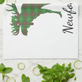 Cute Tartan moose Newfoundland  tea towel Theedoek (Gevouwen)