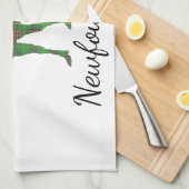 Cute Tartan moose Newfoundland  tea towel Theedoek (Quarter Fold)