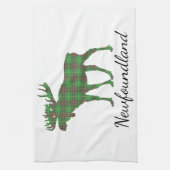 Cute Tartan moose Newfoundland  tea towel Theedoek (Verticaal)