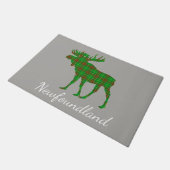 Cute Tartan moose    Newfoundlandwelkomstmat Deurmat (Schuin)