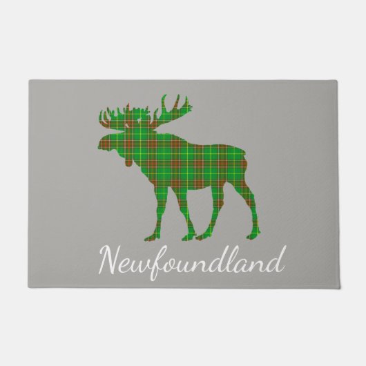 Cute Tartan moose    Newfoundlandwelkomstmat Deurmat (Voorkant)