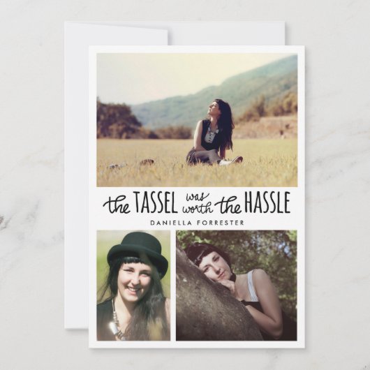 Cute Tassel was het Afstudeerder van Hassle drie f Kaart (Voorkant)