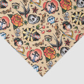 Cute tattoo lovers tik tissuepapier (Detail)