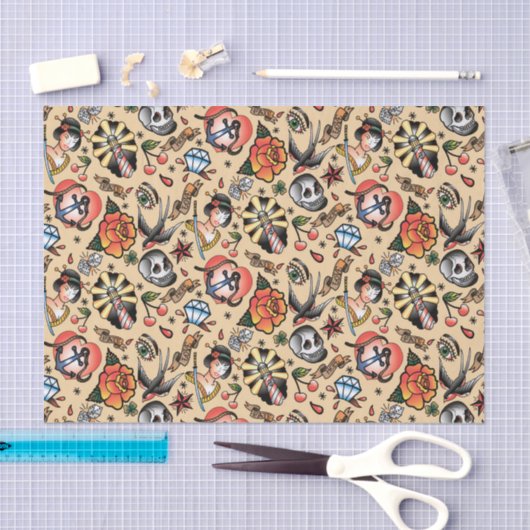 Cute tattoo lovers tik tissuepapier (Craft)