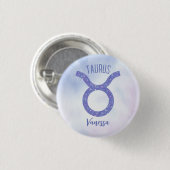Cute Taurus Astrology Sign Speciaal Paars Ronde Button 3,2 Cm (Voorkant /achterkant)