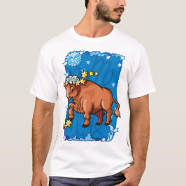 Cute Taurus Bull in de nachthemel T-shirt