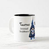 Cute Taurus Gnome Zodiac Sign Tweekleurige Koffiemok (Voorkant links)