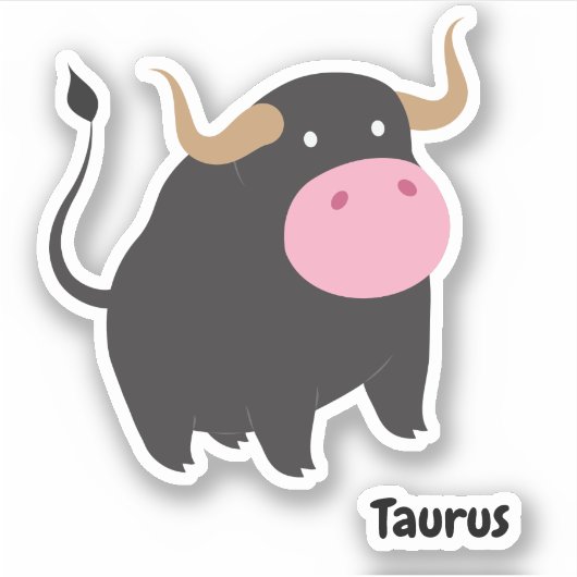 Cute Taurus Sticker (Voorkant)