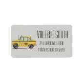 Cute Taxi Cab Etiket (Voorkant)
