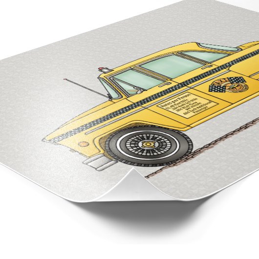 Cute Taxi Cab Foto Afdruk (Hoek)