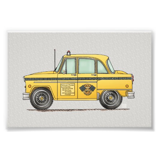 Cute Taxi Cab Foto Afdruk (Voorkant)