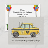 Cute Taxi Cab Kaart (Voorkant / Achterkant)