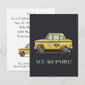 Cute Taxi Cab Kaart (Voorkant / Achterkant)