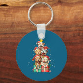 Cute Tbull Le Ttie Christmas Tree Xmas Hat  Sleutelhanger (Voorkant)