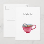 Cute Tea Bag Illustration Cup Of Tea Support Card Briefkaart (Voorkant / Achterkant)