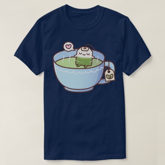 Cute Tea Bag in Teacup Relaxing Tea T-shirt (Design voorkant)