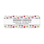 Cute Tea Cup Pattern Adres Etiket (Voorkant)