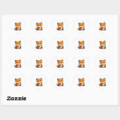 Cute Tea Fox Illustration – Cozy Fox Drinking Tea Hart Sticker (Vel)