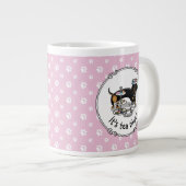 Cute Tea Party Dachshund Dog (zwart & tan) Funny Grote Koffiekop (Voorkant rechts)