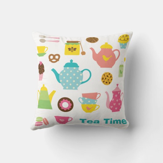 Cute Tea Party Pillow Kussen (Achterkant)