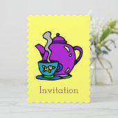 Cute Tea Pot and Cup Kaart (Staand voorkant)