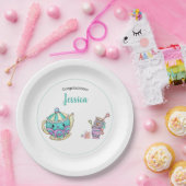 Cute Tea Time Baby shower Papieren Bordje (Feest)