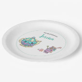 Cute Tea Time Baby shower Papieren Bordje (Gekanteld)