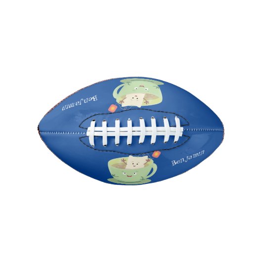 Cute teabag cup cartoon humor american football (Voorkant)