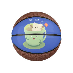 Cute teabag cup cartoon humor basketbal