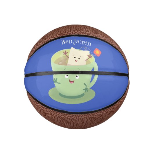 Cute teabag cup cartoon humor basketbal (Voorkant)