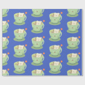 Cute teabag cup cartoon humor cadeaupapier (Vlak)