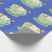 Cute teabag cup cartoon humor cadeaupapier (Hoek)