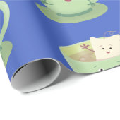 Cute teabag cup cartoon humor cadeaupapier (Rol Hoek)