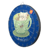 Cute teabag cup cartoon humor dartbord (Voorkant Rechts)