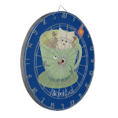 Cute teabag cup cartoon humor dartbord (Voorkant Links)